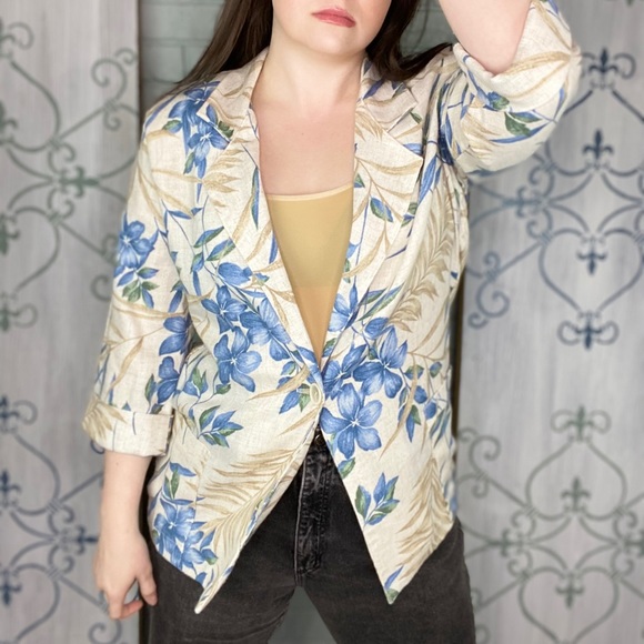 Vintage 100% Linen Blazer| Terracotta Orange Unisex Jacket